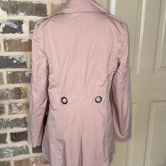 Sandro Peach Tan Short Trench Utility Jacket Self Tie Cotton Blend - Picture 5 of 13